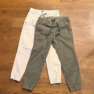 GAP and Old Navy Men's Jogger Pants - Olive and Tan